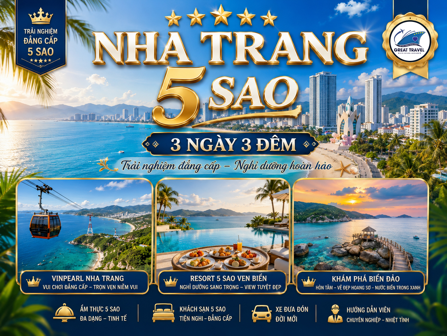 TOUR NHA TRANG 5 SAO TTC 3N3Đ – NGHỈ DƯỠNG CAO CẤP & GALA DINNER